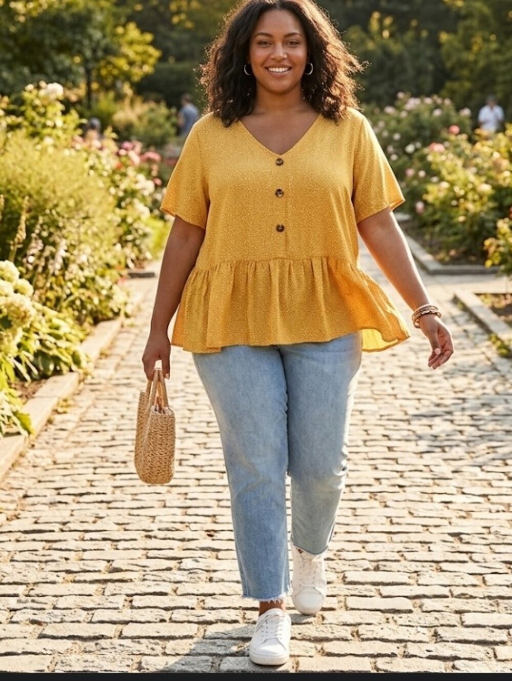 New mustard babydoll top pullover blouse 3XL